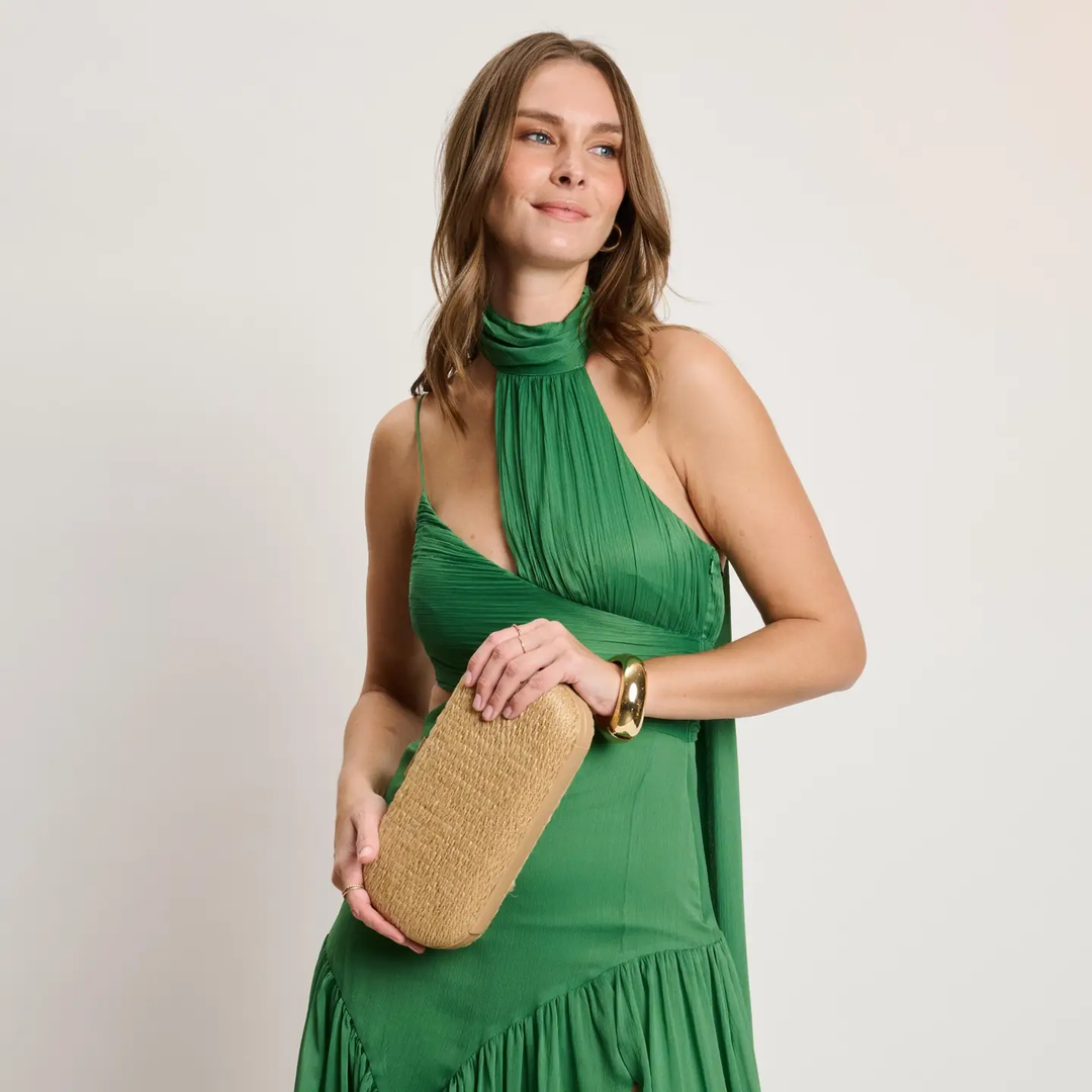 Quinn Evening Clutch-Natural