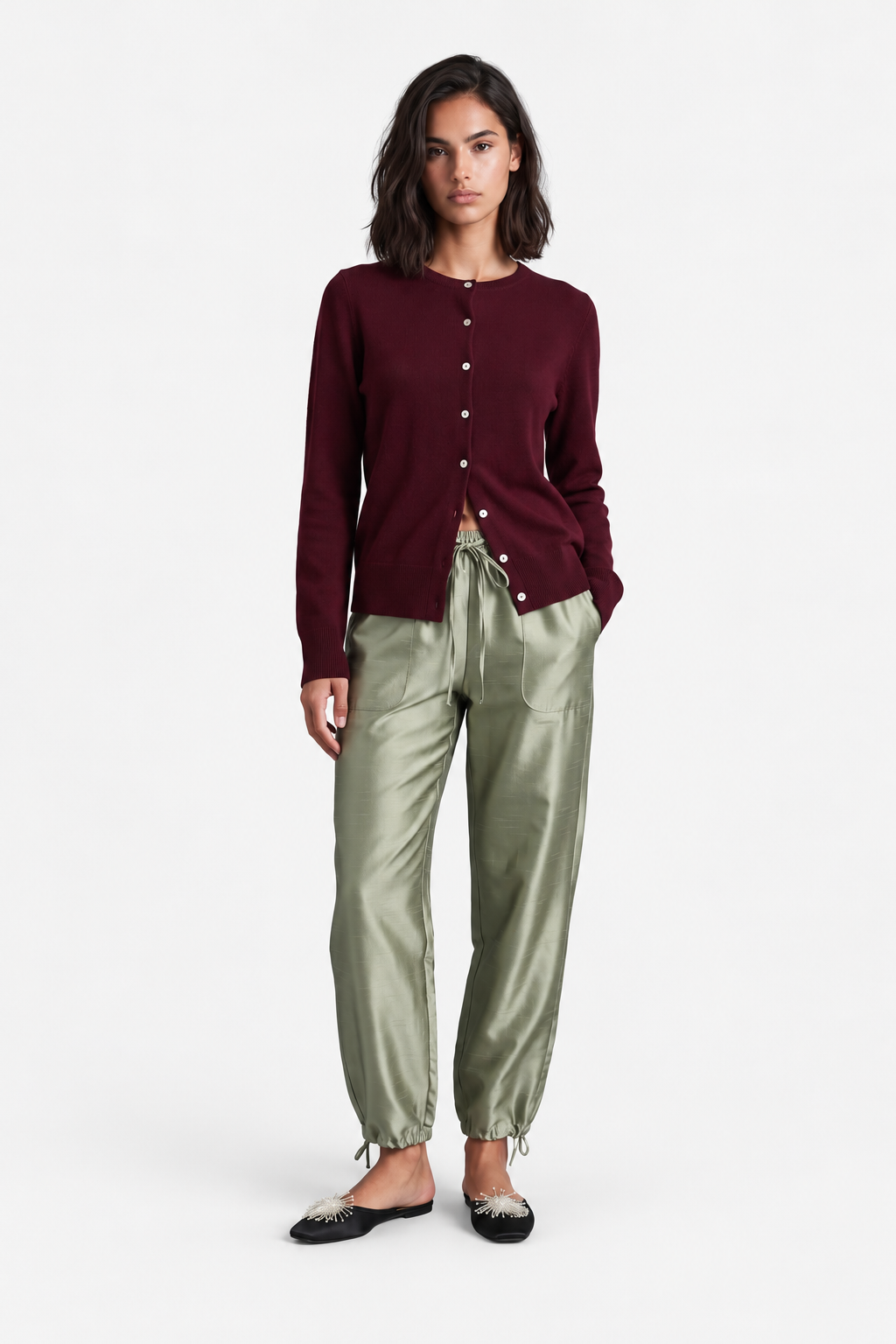 Marnie Tafetta Pant-Sage