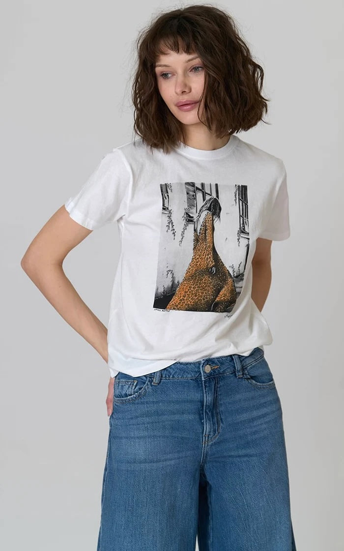 Uphill Battle Mushie Tee Worn White Leopard