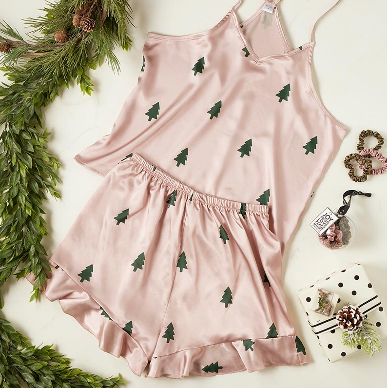 Woodland Tree  Cami/Ruffled Shorts PJ Set