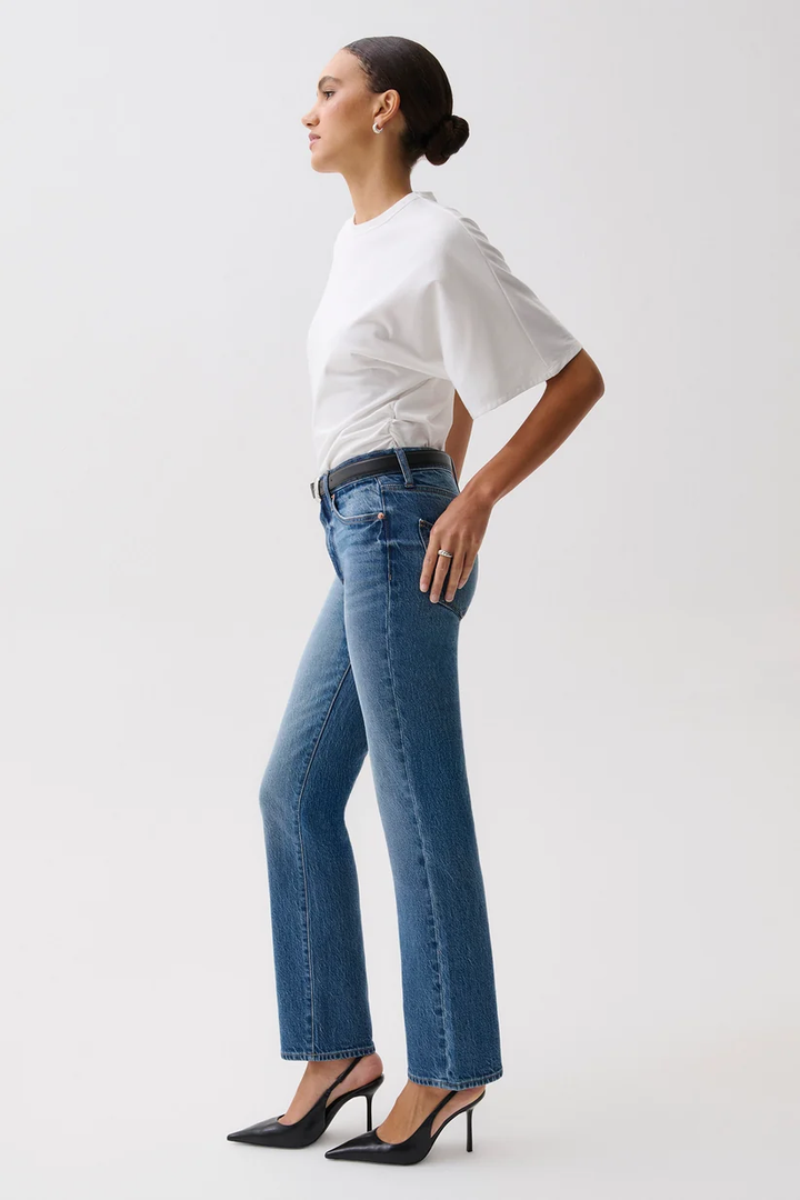 Aleks Midi Rise Straight Long-Sea Salt