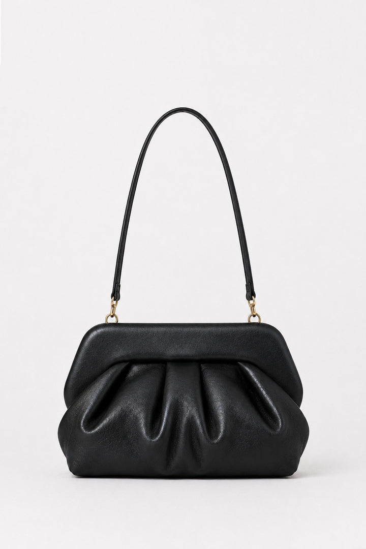 Juliet Leather Clutch- Black