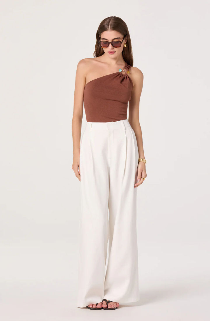 Talulla Wide-Leg Linen Pants-Off White