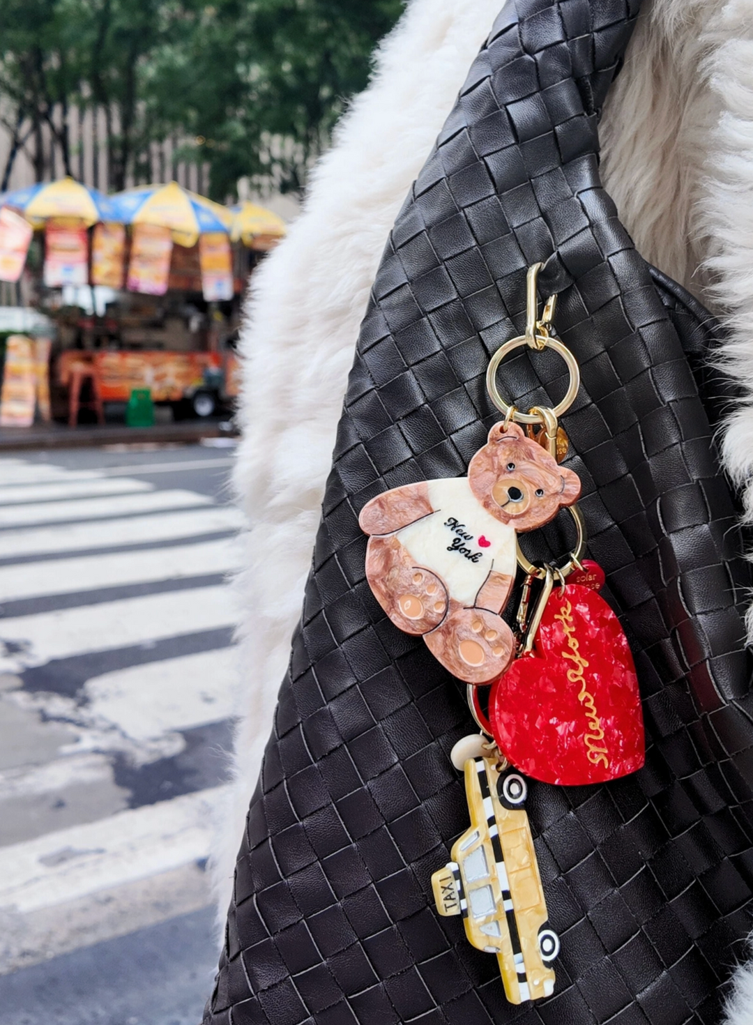 Hand-Painted Taxicab Bag Charm & Keychain