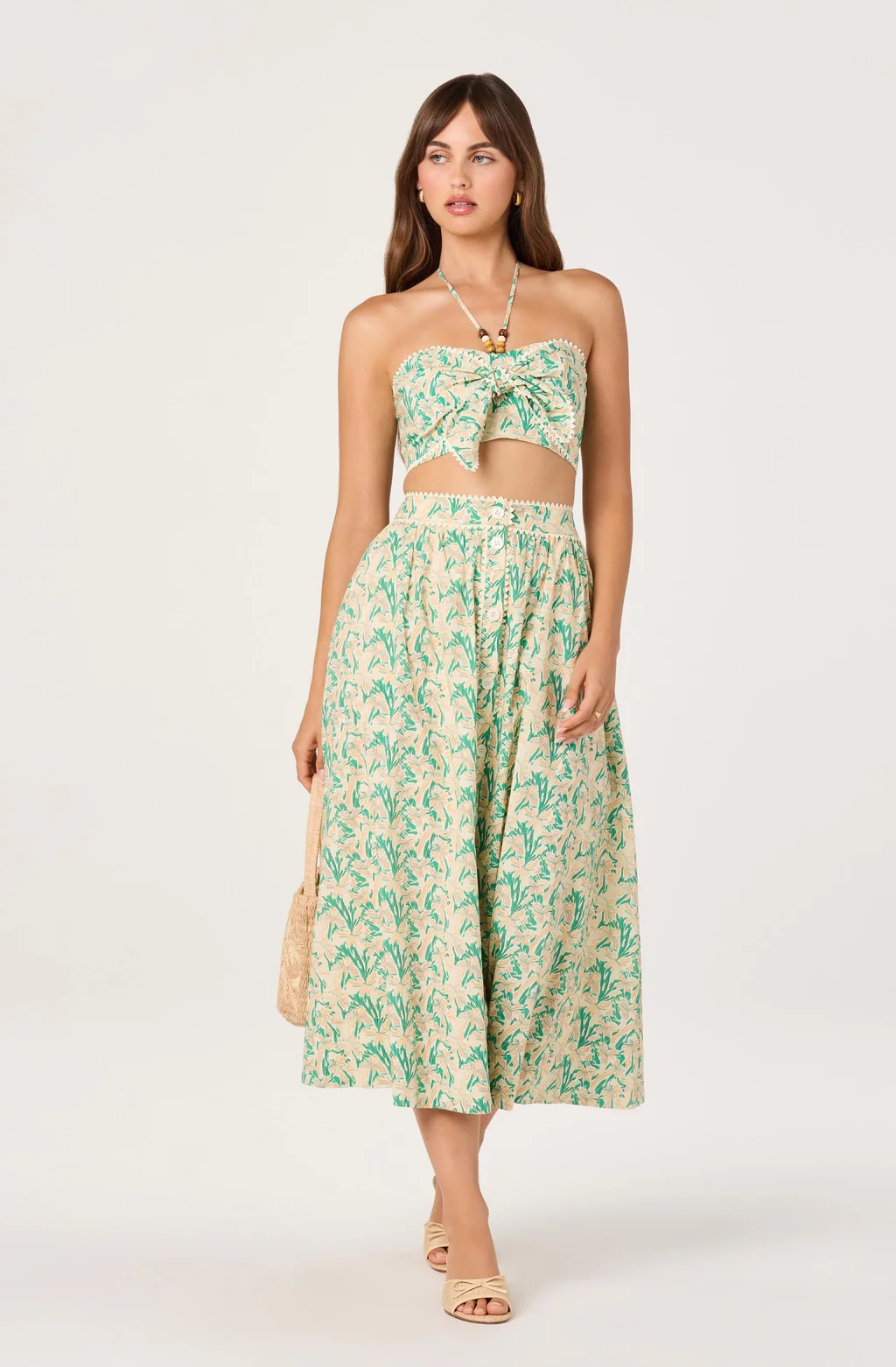 Keesha Skirt-Green Pink Multi