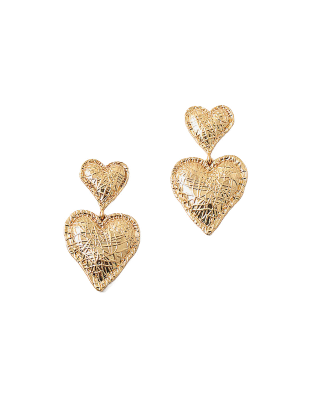 Gia Gold Brushed Double Heart