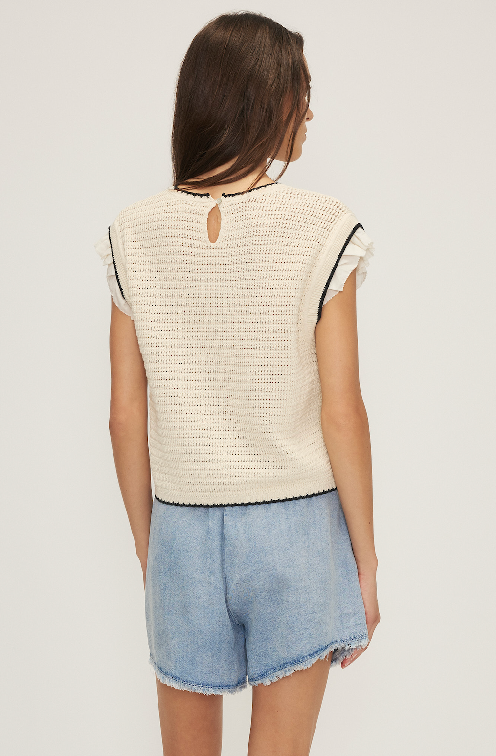 Mali Sweater Top- Cream and Black