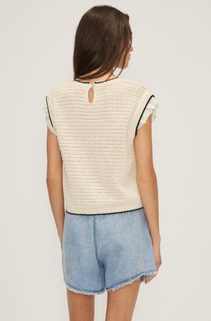 Mali Sweater Top- Cream and Black