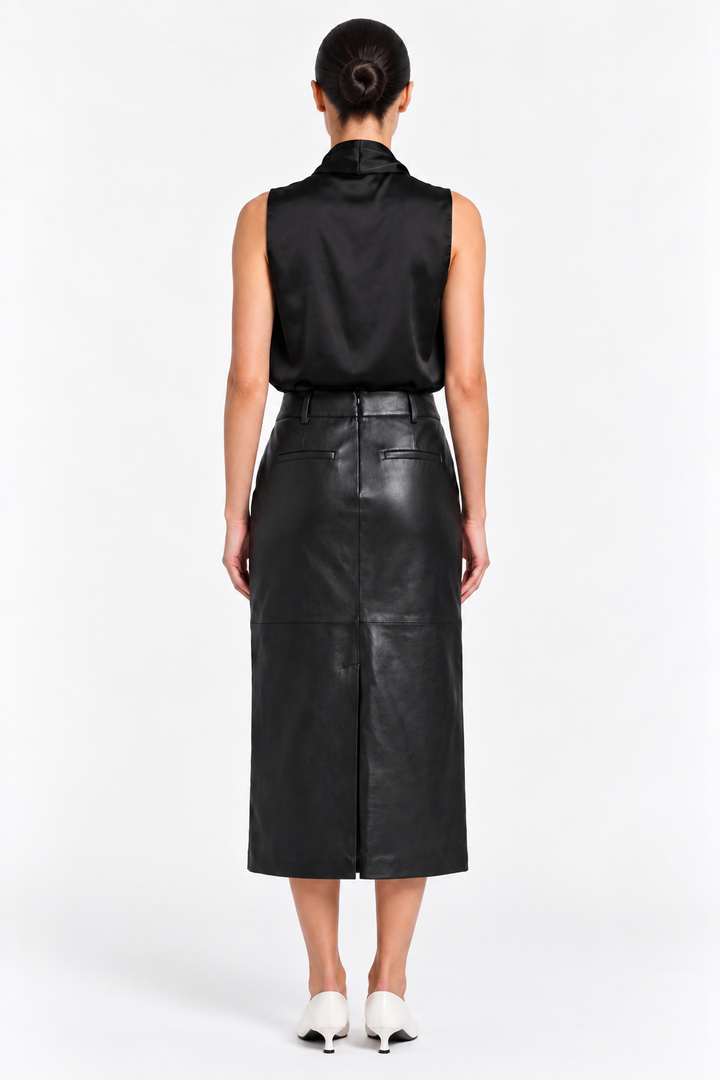 Sasha Cowl Neck Top-Black