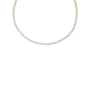 SS-Gold Tennis Necklace CZ