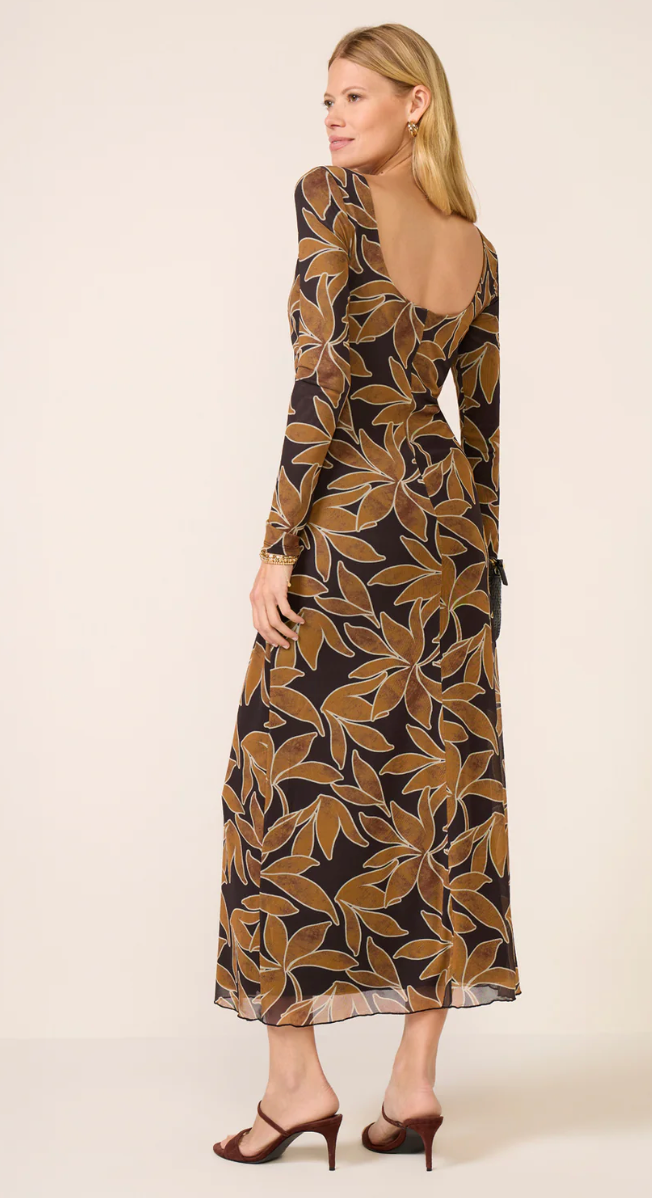 Spellbound Mesh Floral Maxi Dress Coconut