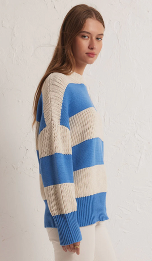 Fresca Stripe Sweater- Blue Isle