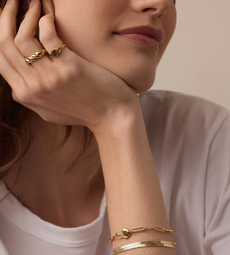 Heart Padlock Bracelet-18k Gold Plated