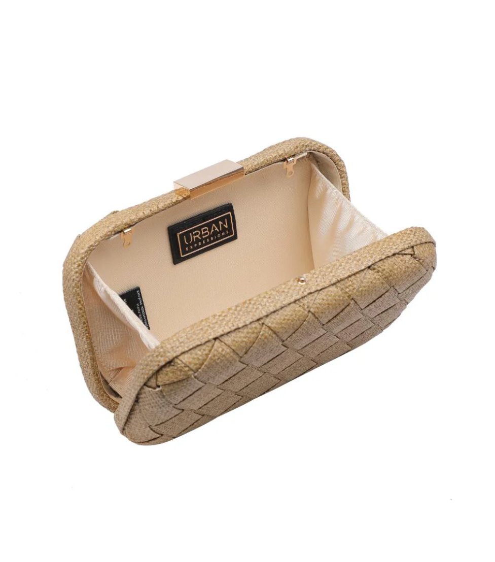Addie Woven Straw Clutch Natural