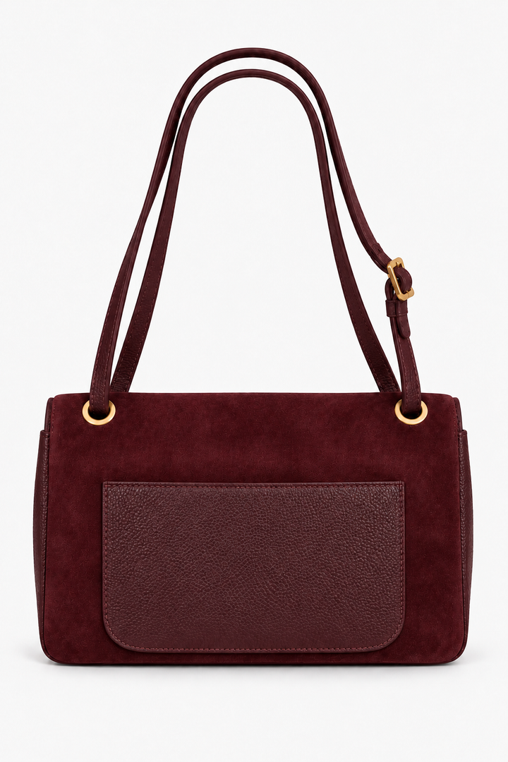 Aurora Suede Tote- Burgundy