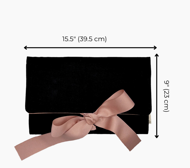 Large Jewelry Roll/Travel Pouch-Black