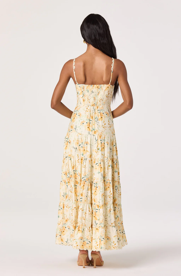 Tazia Dress-Yellow Cream Floral