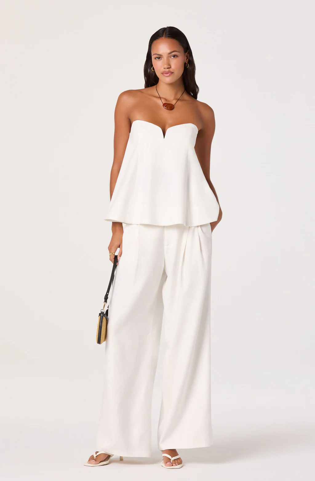 Talulla Strapless Babydoll Top-Off White