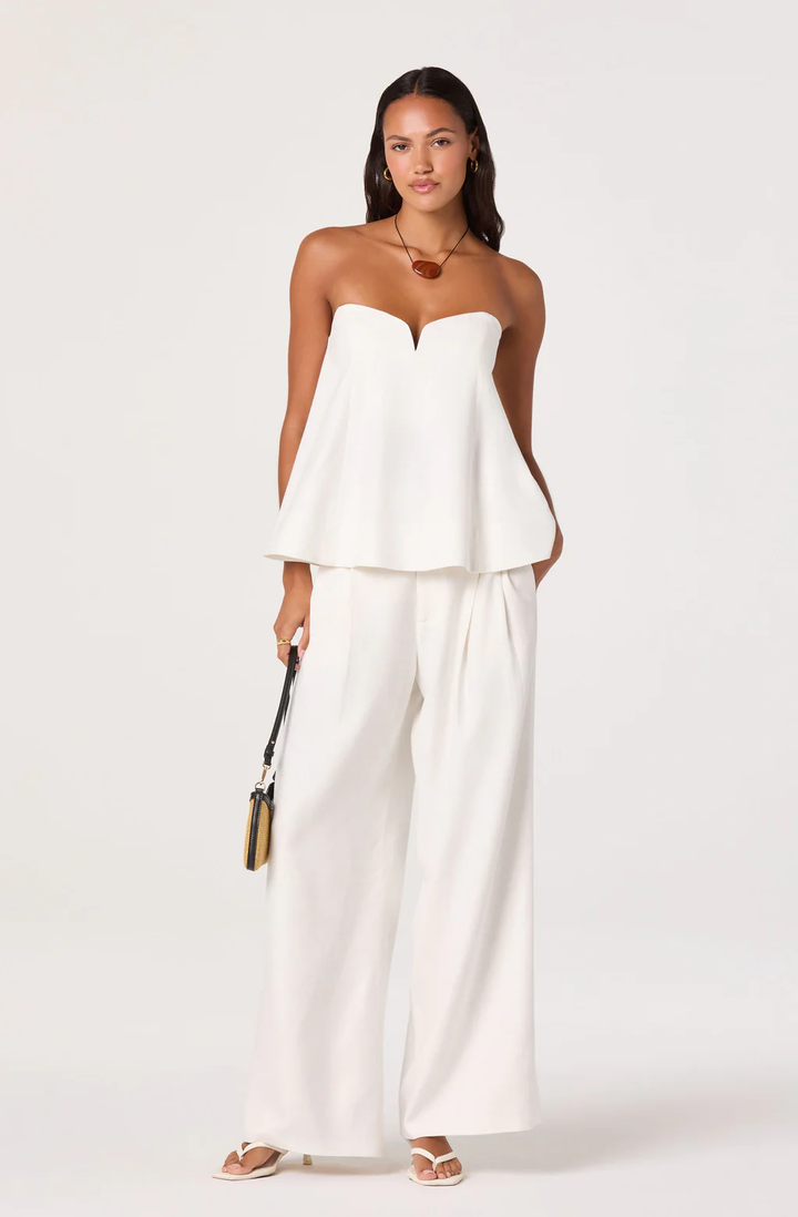 Talulla Strapless Babydoll Top-Off White