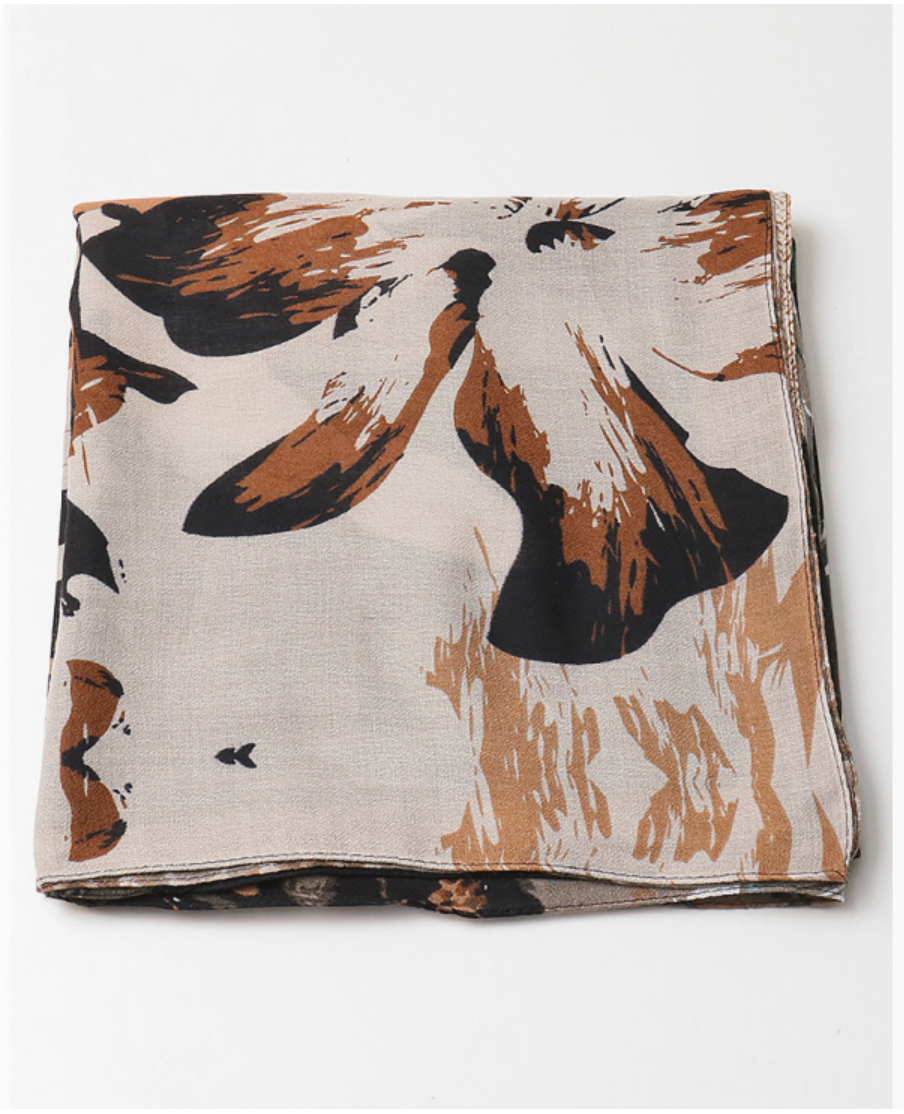 Midnight Teal Floral Scarf