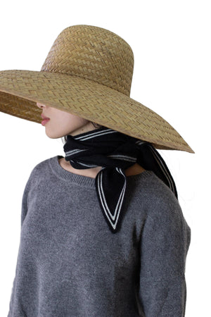 Sailor Cashmere Rib Neck Scarf Black