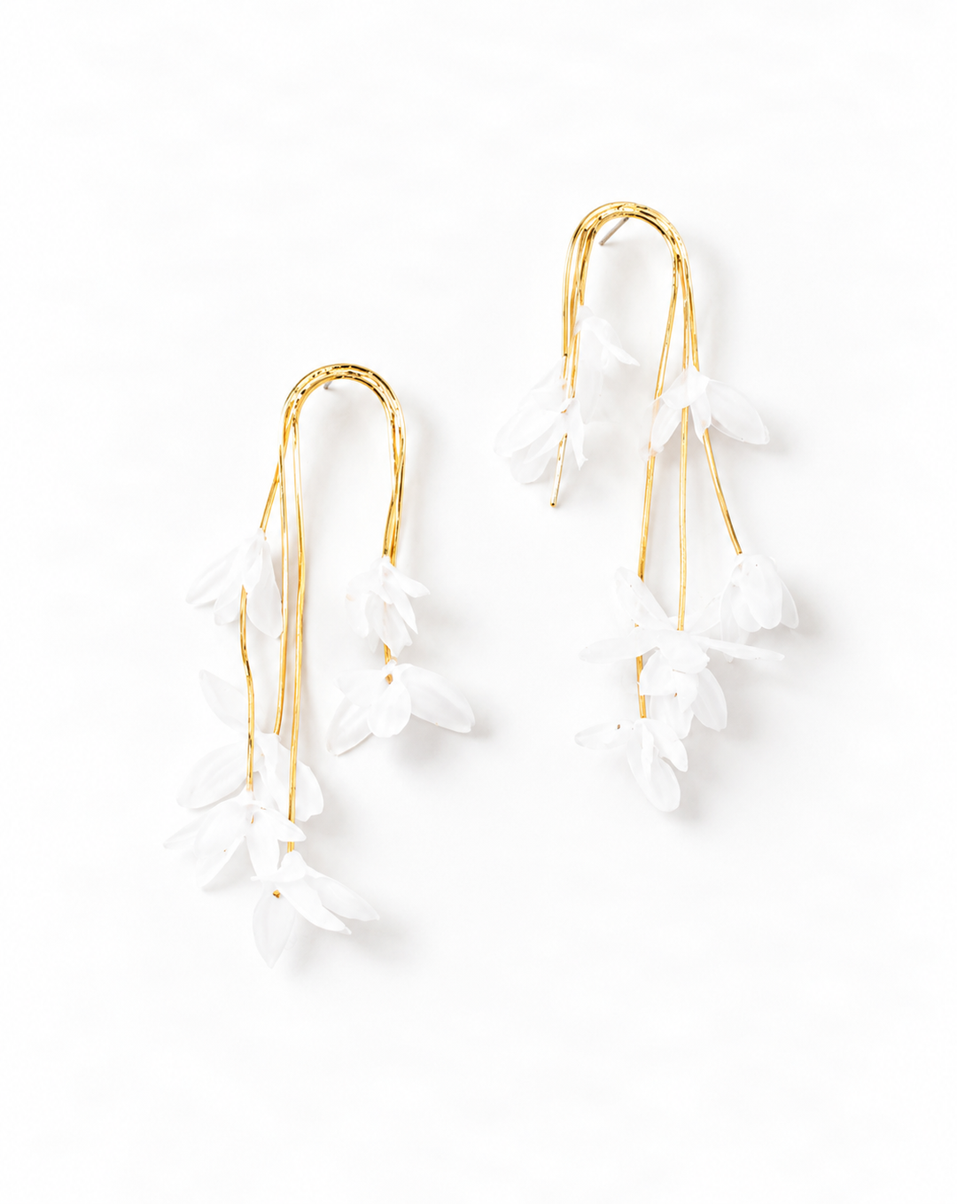 Gold Dipped White Fabric Flower/Gold