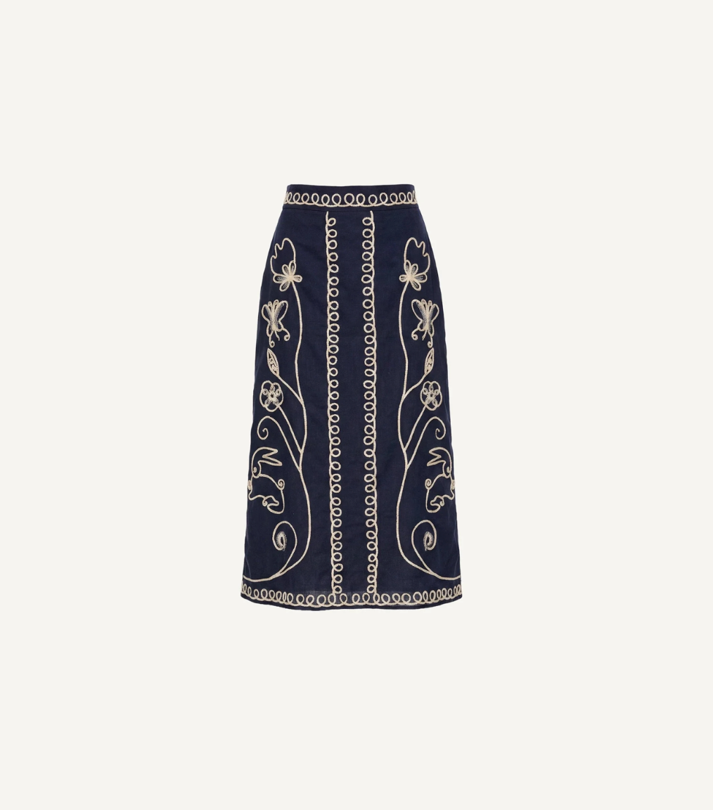 Sorina Midi Skirt-Black