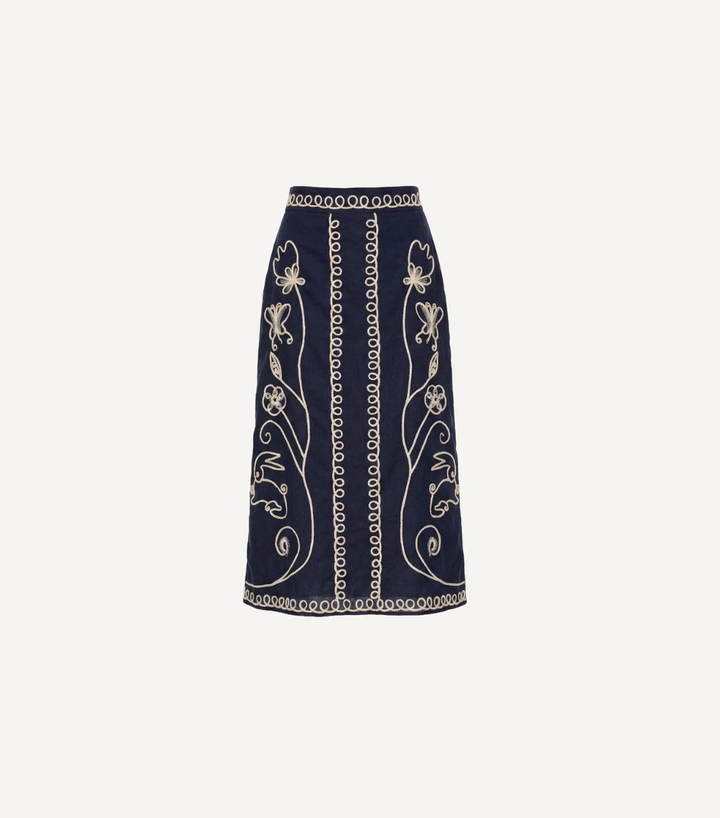 Sorina Midi Skirt-Black