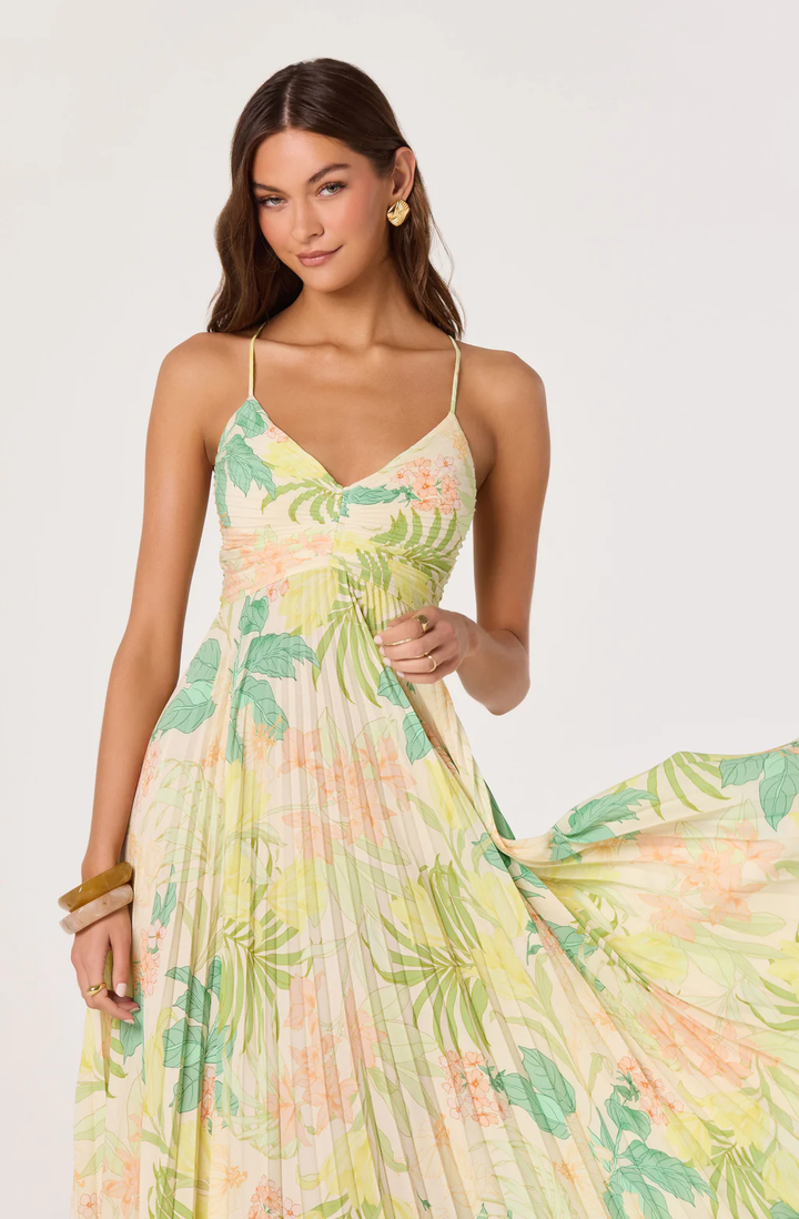 Blythe Dress-Green Tropical