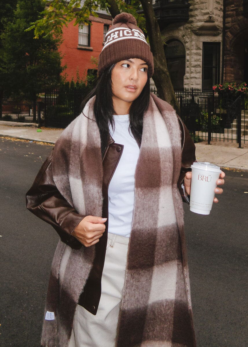 Oversized Blanket Scarf Espresso & Cream