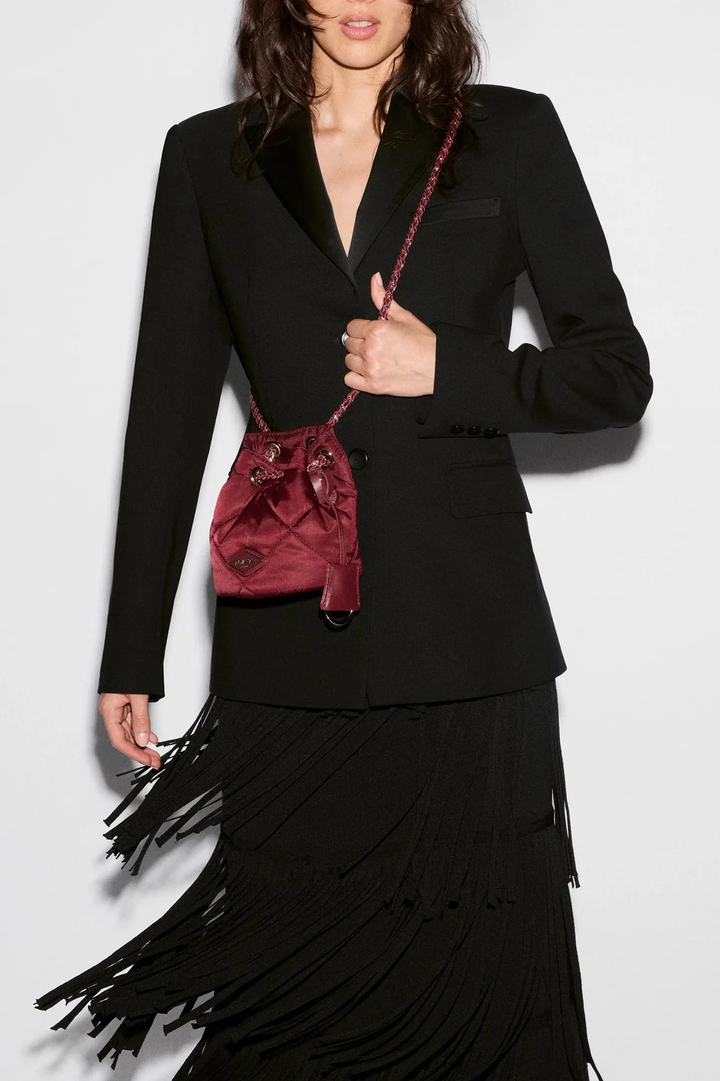 Frankie Bucket Bag Claret- Mini