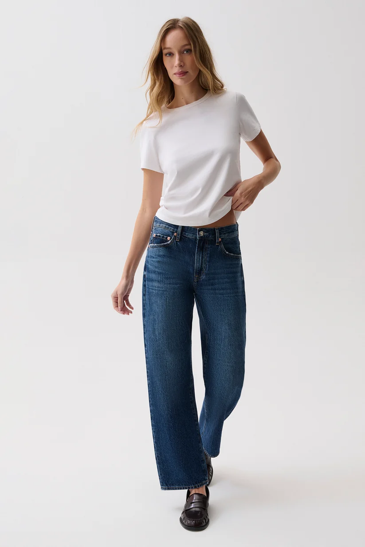Lexi Mid Rise Bowed Straight-Moonwave