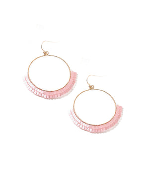 Pink Beaded on Wire Circle