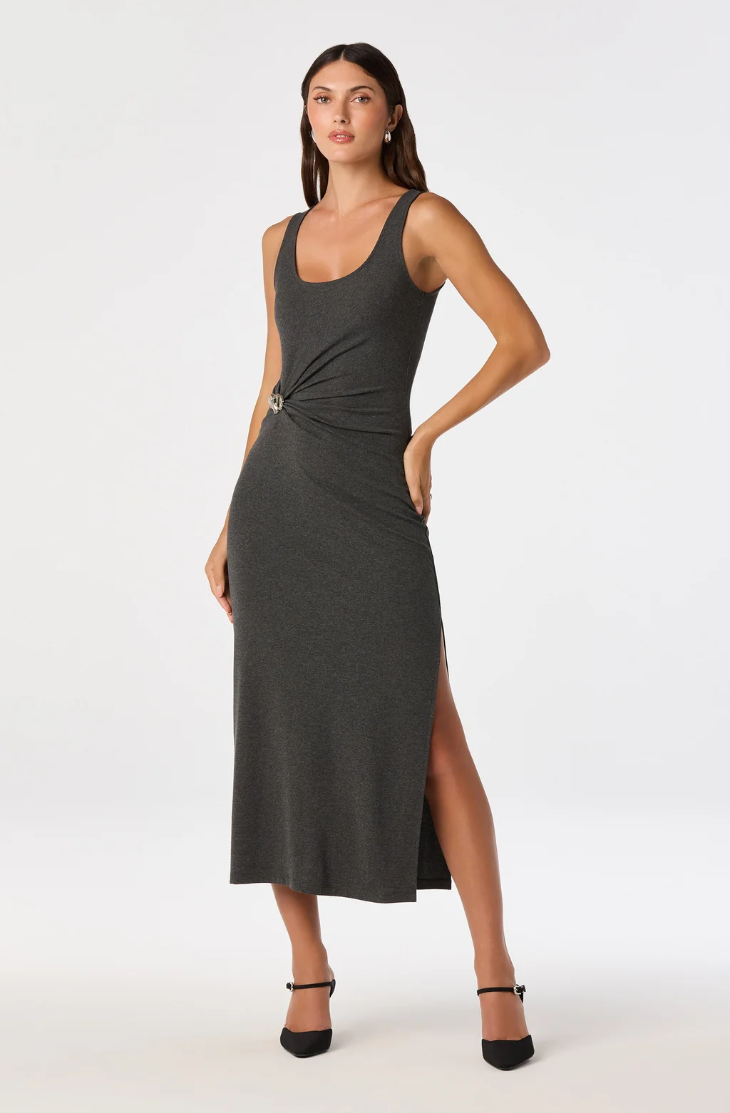 Beckah  Dress - Charcoal