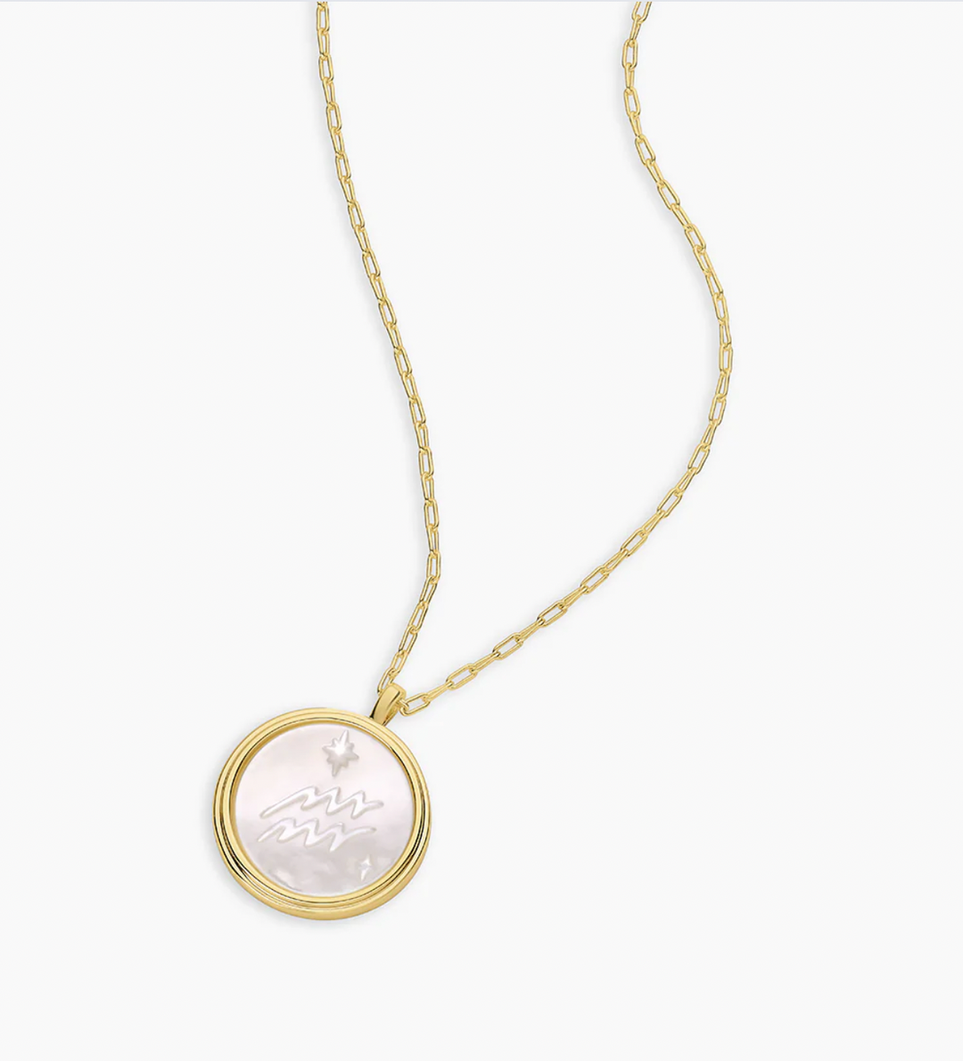 Zodiac Necklace Gold- Aquarius