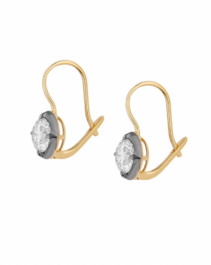 SS-Medium Crystal Hanging Stone Earring