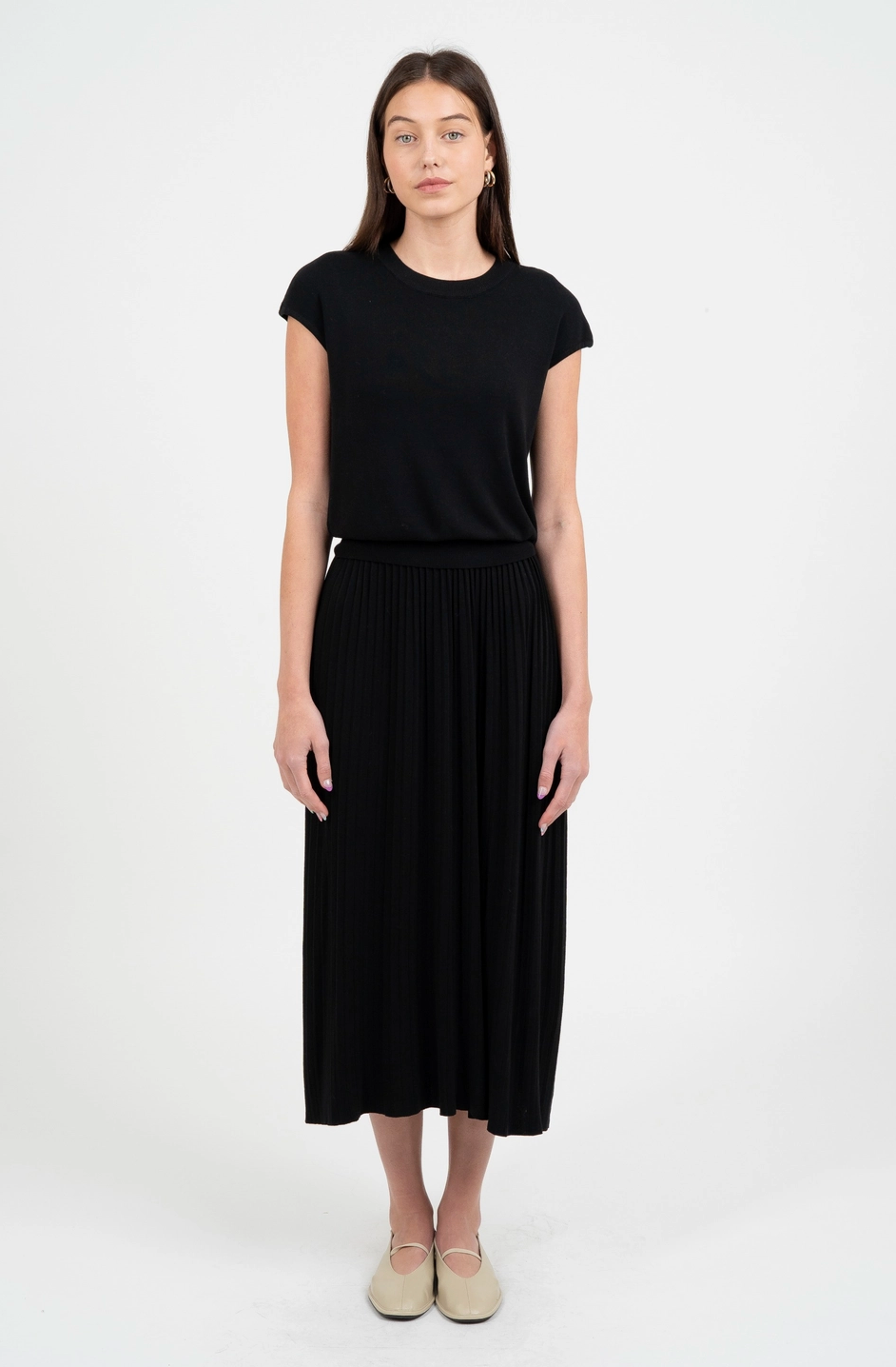 Crew Neck Sweater Top Black