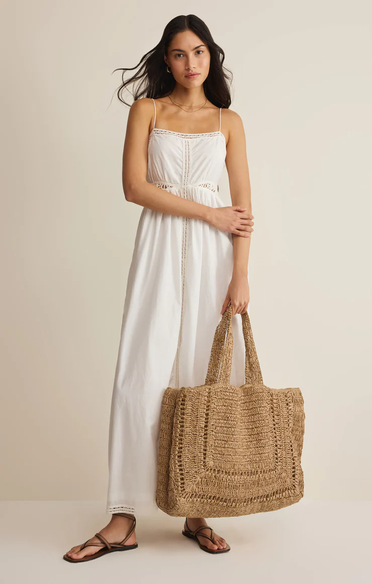 Hideaway Raffia Tote-Natural
