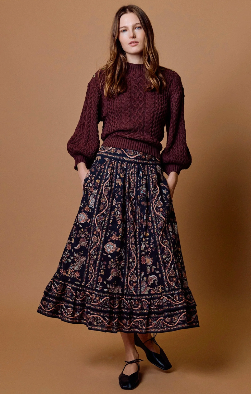 Morgan Midi Skirt-Bois Print