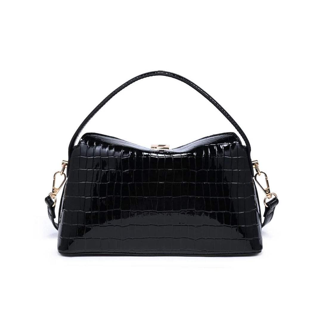 Katerina Crossbody-Black Croc