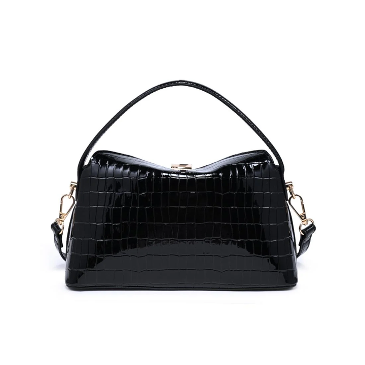 Katerina Crossbody-Black Croc