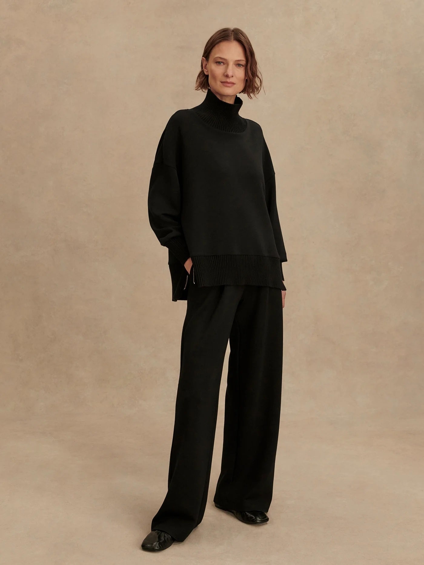 Barker High Neck Sweat-Black