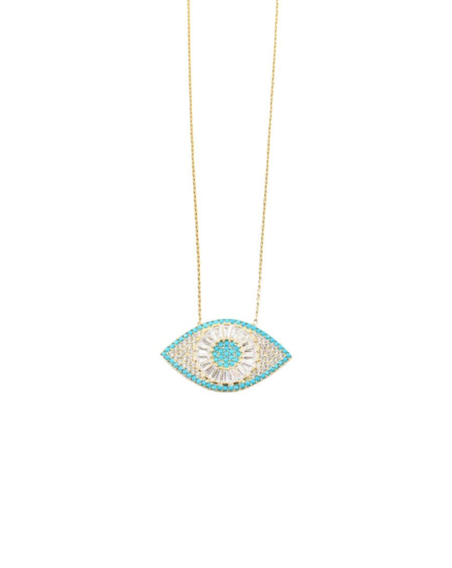 SS-Large Evil Eye/Turquoise & Pave