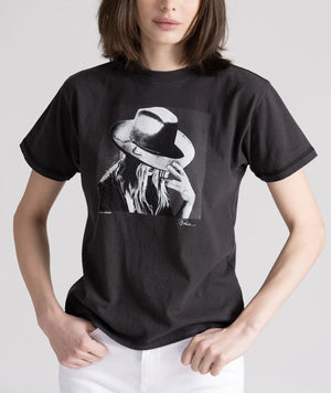 On The Verge Mushie Tee Worn Black