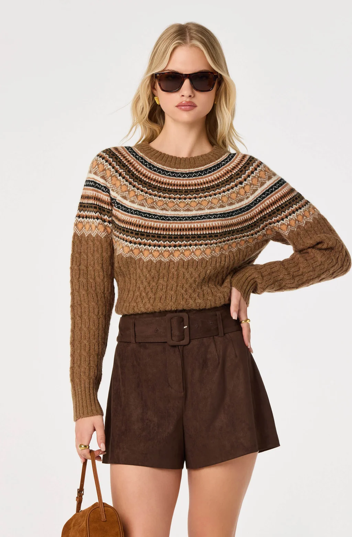Daria Fair Isle Sweater - Camel