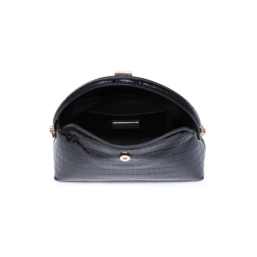 Katerina Crossbody-Black Croc