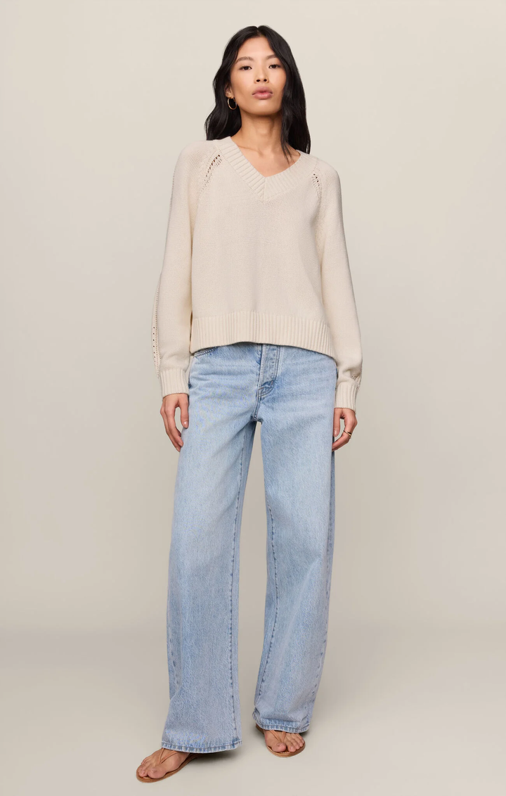 Stratton V-Neck Sweater-Sandstone