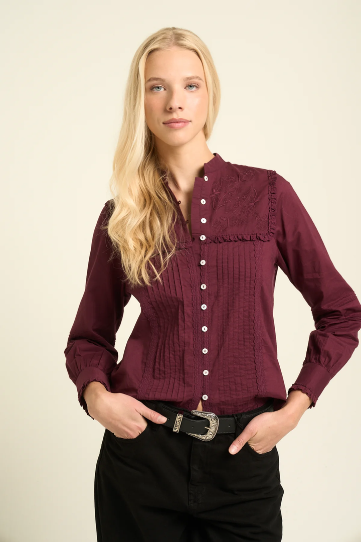 SONMER Mila Blouse Burgundy