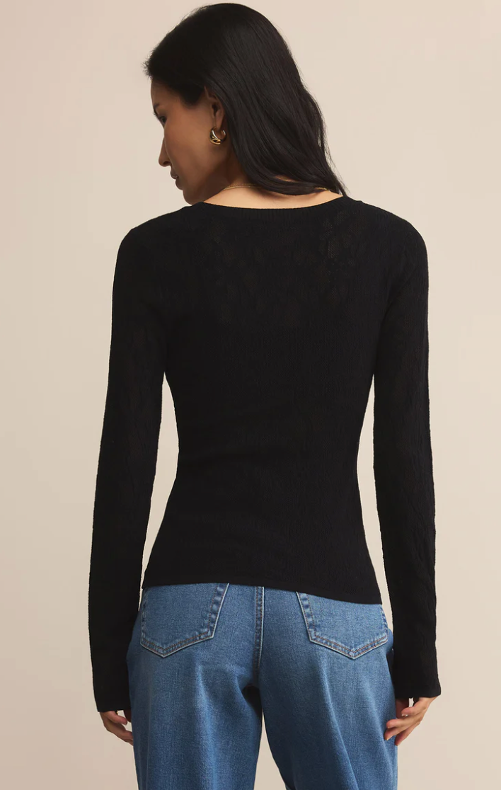 Tibi Scoop Mesh Sweater Black