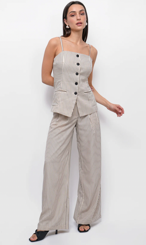 Stefani Pull Up Trouser Sand/Black